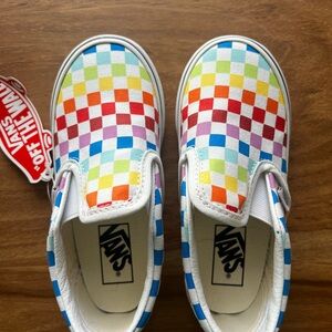 Vans Rainbow Slip-On Sneakers Vibrant Canvas Design